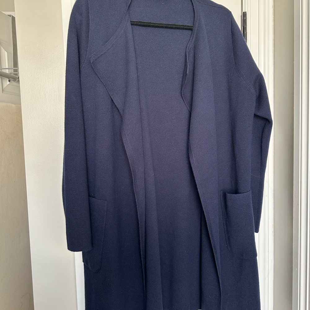 J.Crew Juliette Collarless Sweater-Blazer in Navy